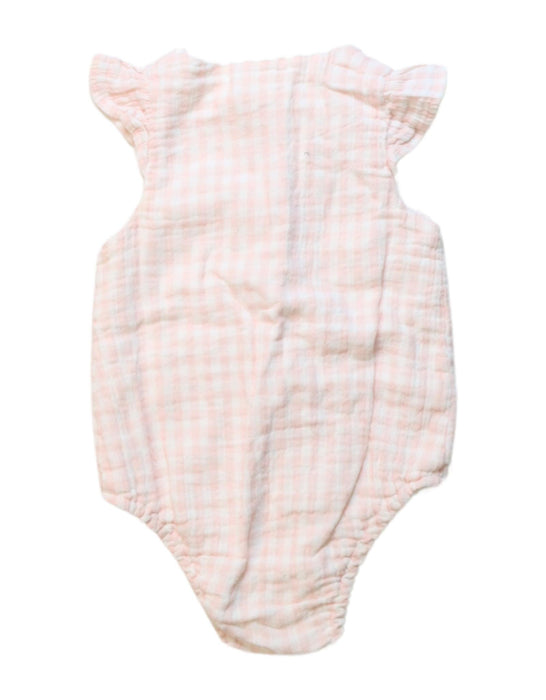 A Pink Short Sleeve Bodysuits from Seed in size 3-6M for girl. (Back View)