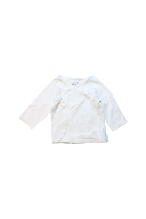 A White Long Sleeve T Shirts from Mides in size 0-3M for neutral. (Front View)
