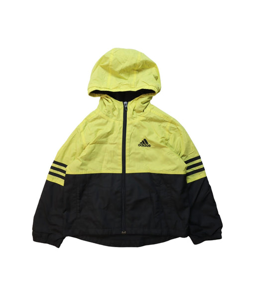 A Yellow Lightweight Jackets from Adidas in size 4T for neutral. (Front View)