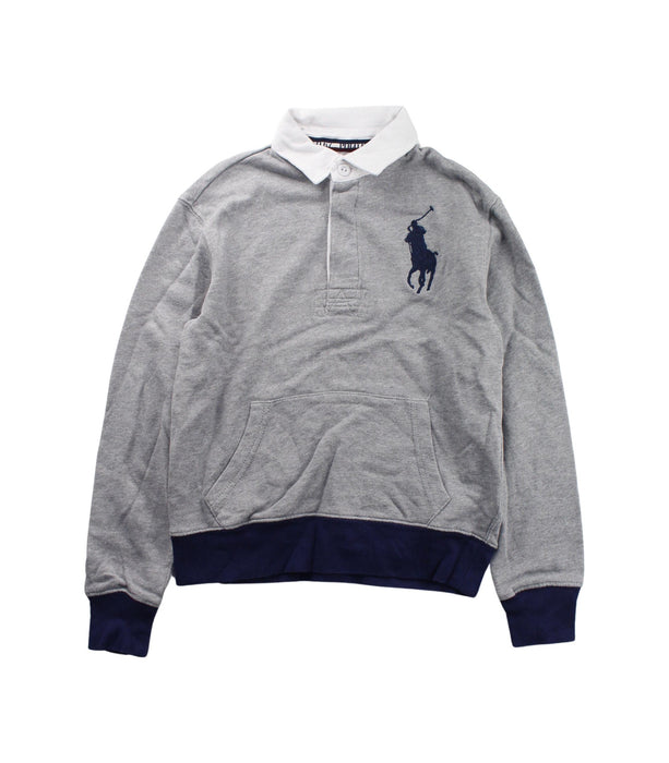 A Grey Buttoned Sweatshirts from Polo Ralph Lauren in size 8Y for boy. (Front View)