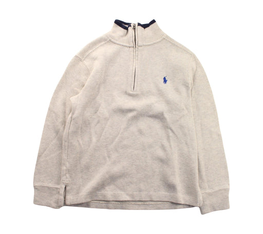 A White Zippered Sweatshirts from Polo Ralph Lauren in size 8Y for boy. (Front View)