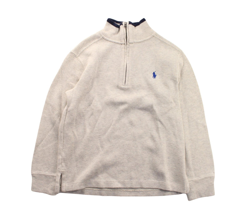A White Zippered Sweatshirts from Polo Ralph Lauren in size 8Y for boy. (Front View)