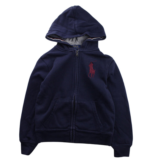 A Blue Zippered Sweatshirts from Polo Ralph Lauren in size 8Y for boy. (Front View)