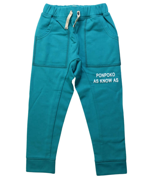 A Teal Casual Pants from As Know As Ponpoko in size 4T for boy. (Front View)