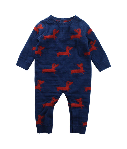 A Blue Long Sleeve Jumpsuits from Jacadi in size 6-12M for boy. (Front View)