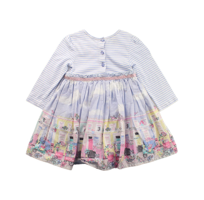A Blue Long Sleeve Dresses from Monsoon in size 6-12M for girl. (Back View)