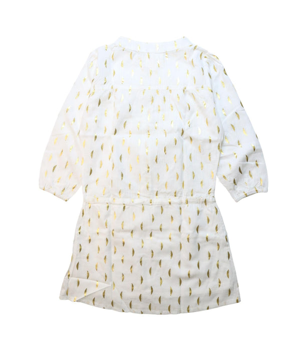 A White Long Sleeve Dresses from Sunset Limonade in size 6T for girl. (Back View)