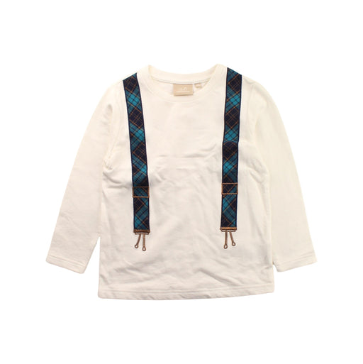 A White Long Sleeve T Shirts from Chickeeduck in size 4T for girl. (Front View)