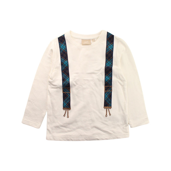 A White Long Sleeve T Shirts from Chickeeduck in size 4T for girl. (Front View)