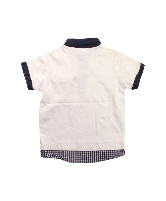 A White Short Sleeve Polos from Chickeeduck in size 4T for boy. (Back View)