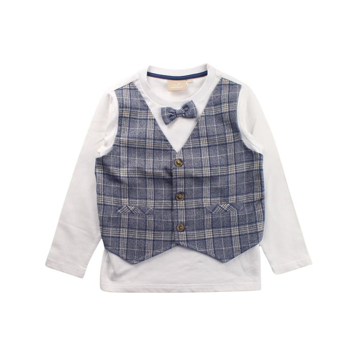 A Blue Long Sleeve Tops from Chickeeduck in size 4T for boy. (Front View)