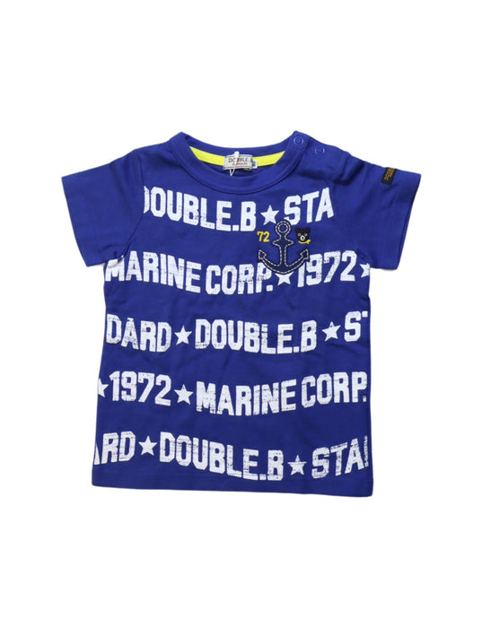 A Blue Short Sleeve T Shirts from Miki House in size 12-18M for boy. (Front View)