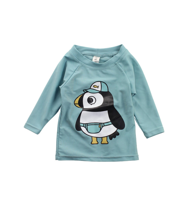 A Blue Rash Guards from Hux in size 3-6M for boy. (Front View)