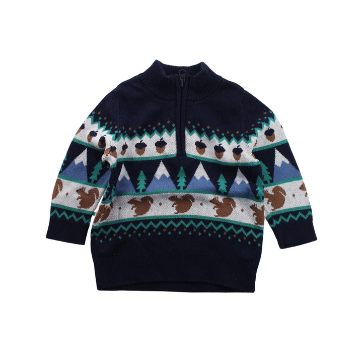 A Blue Knit Sweaters from Seed in size 3-6M for boy. (Front View)