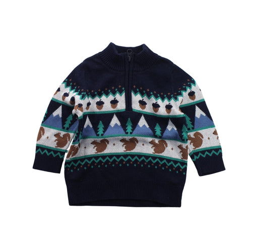 A Blue Knit Sweaters from Seed in size 3-6M for boy. (Front View)