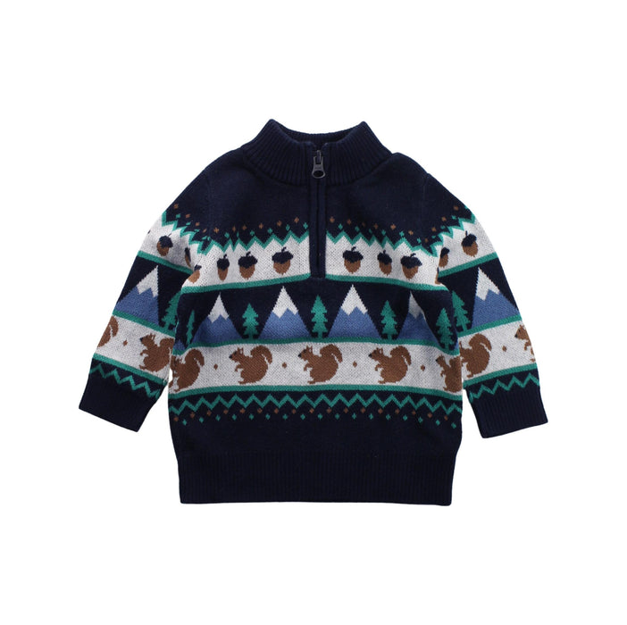 A Blue Knit Sweaters from Seed in size 3-6M for boy. (Front View)