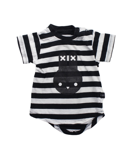 A Black Short Sleeve T Shirts from Huxbaby in size 6-12M for boy. (Front View)