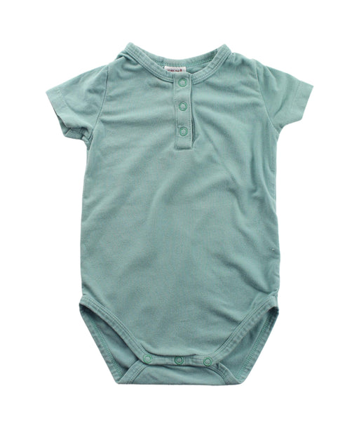A Green Short Sleeve Bodysuits from Seed in size 3-6M for boy. (Front View)
