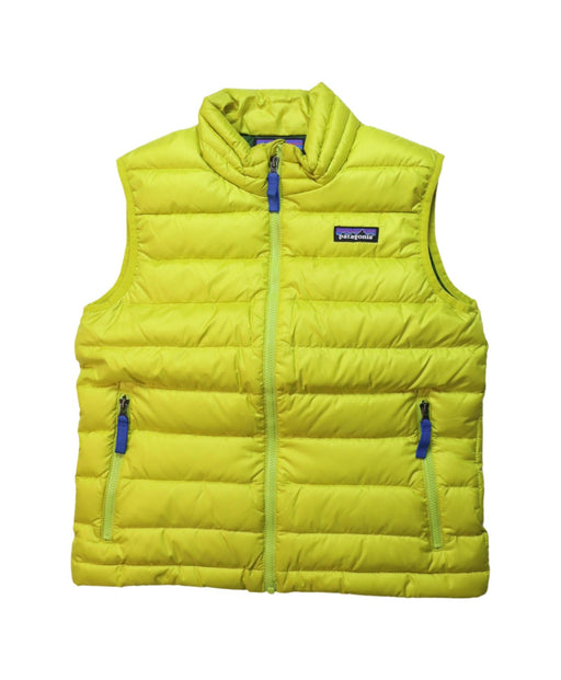 A Yellow Outerwear Vests from Patagonia in size 7Y for neutral. (Front View)