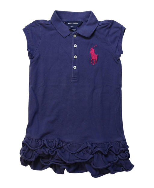 A Navy Short Sleeve Dresses from Ralph Lauren in size 4T for girl. (Front View)