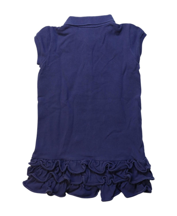 A Navy Short Sleeve Dresses from Ralph Lauren in size 4T for girl. (Back View)