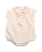 A Pink Short Sleeve Bodysuits from Laranjinha in size 6-12M for girl. (Front View)