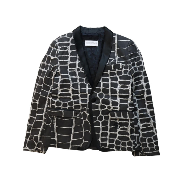 A White Blazers from Roberto Cavalli in size 6T for boy. (Front View)