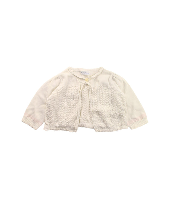 A White Cardigans from Ralph Lauren in size 12-18M for girl. (Front View)
