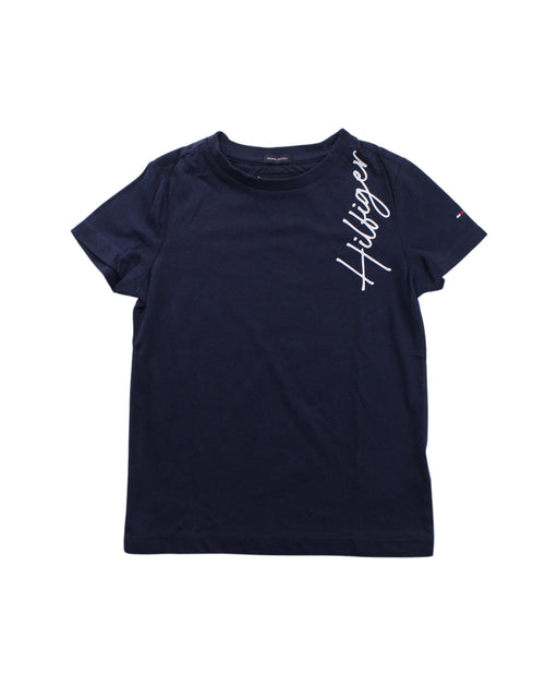 A Blue Short Sleeve T Shirts from Tommy Hilfiger in size 4T for girl. (Front View)