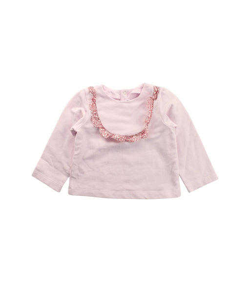 A Pink Long Sleeve Tops from Jacadi in size 12-18M for girl. (Front View)