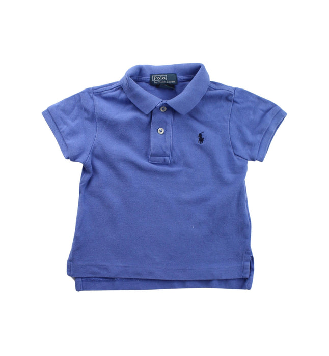 A Blue Short Sleeve Polos from Polo Ralph Lauren in size 6-12M for boy. (Front View)