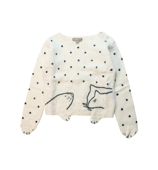 A Black Knit Sweaters from Emile et Ida in size 4T for girl. (Front View)