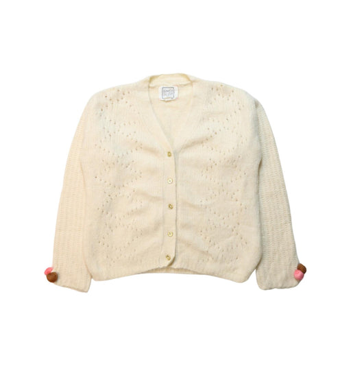 A Ivory Cardigans from Bonheur du Jour in size 6T for girl. (Front View)