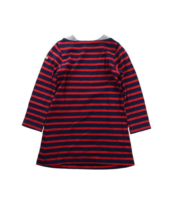 A Blue Long Sleeve Dresses from Miki House in size 4T for girl. (Back View)