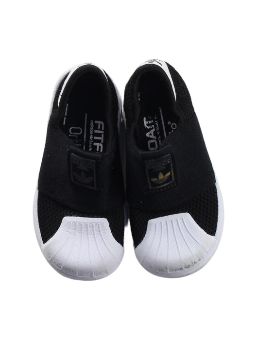 A Black Slip Ons from Adidas in size 18-24M for boy. (Back View)