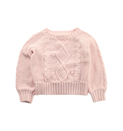 A Pink Knit Sweaters from Seed in size 12-18M for girl. (Front View)