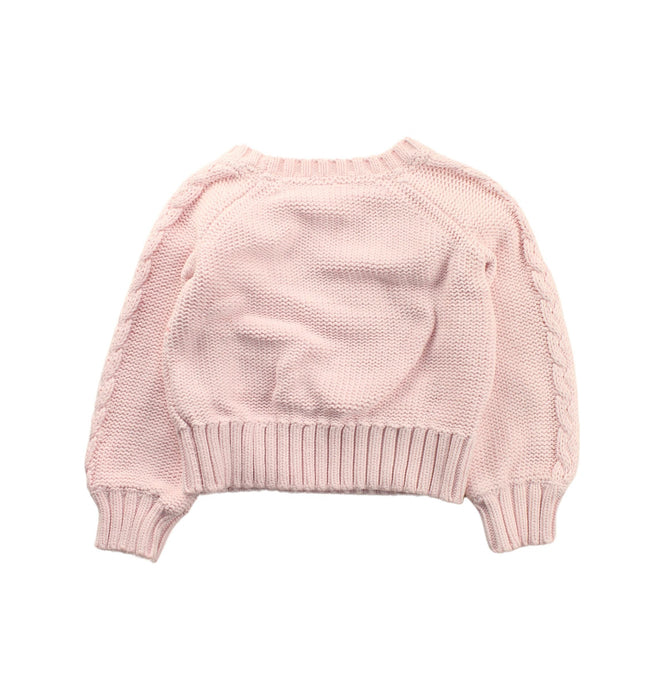 A Pink Knit Sweaters from Seed in size 12-18M for girl. (Back View)