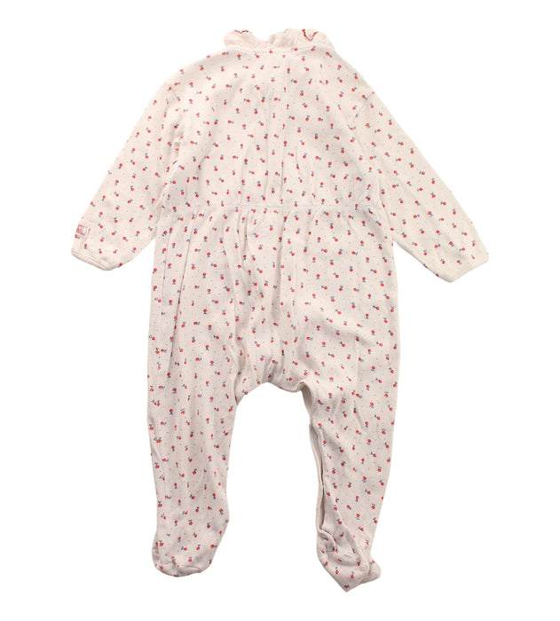 A White Onesies from Petit Bateau in size 6-12M for girl. (Back View)