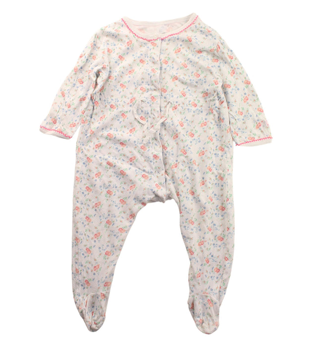 A White Onesies from Petit Bateau in size 6-12M for girl. (Front View)