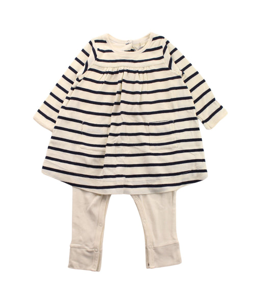 A Black Dress Sets from Petit Bateau in size 3-6M for girl. (Front View)