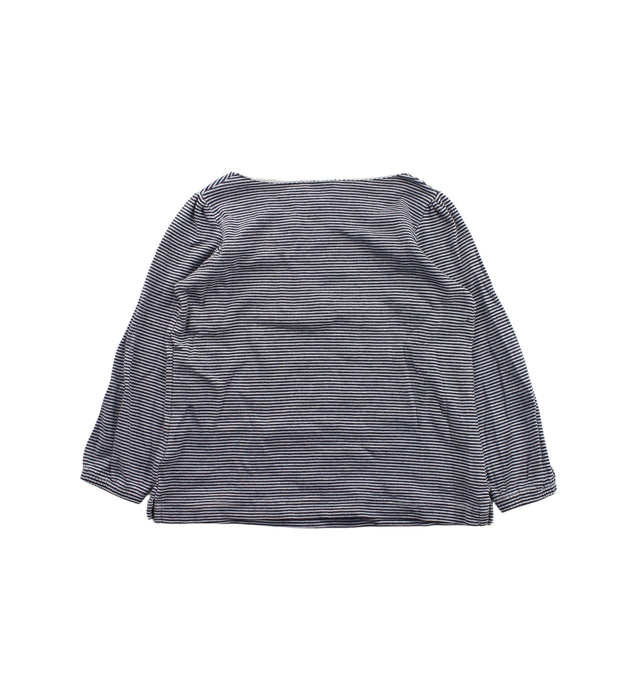 A Blue Long Sleeve T Shirts from Petit Bateau in size 3T for girl. (Back View)