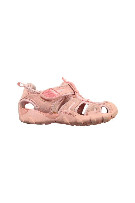A Pink Sandals from pediped in size 3T for girl. (Front View)