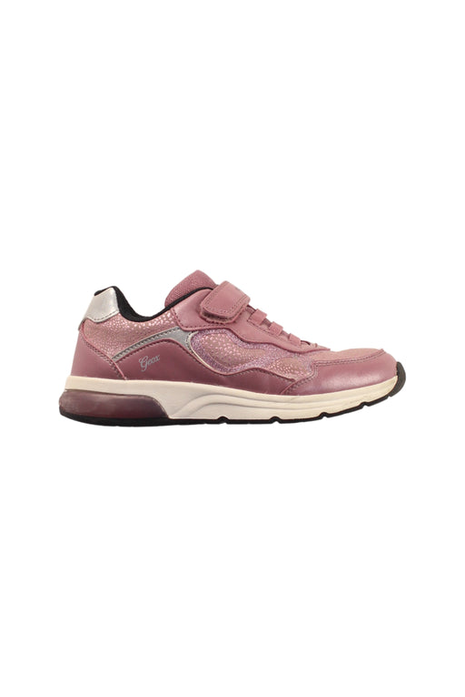 A Pink Sneakers from Geox in size 7Y for boy. (Front View)