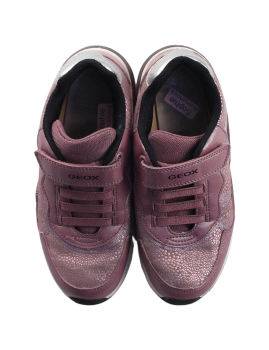 A Pink Sneakers from Geox in size 7Y for boy. (Back View)
