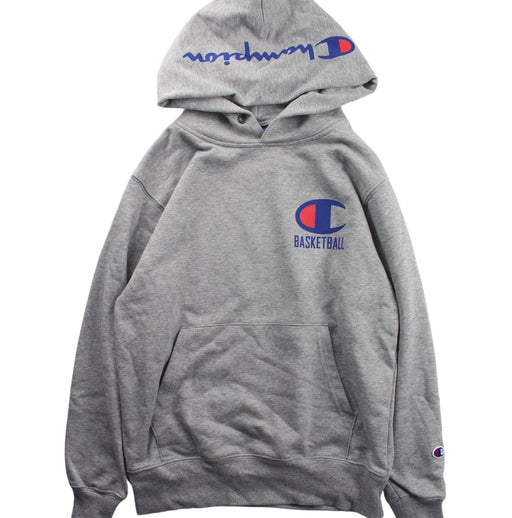 A Grey Hooded Sweatshirts from Champion in size 11Y for boy. (Front View)
