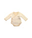 A White Long Sleeve Bodysuits from Natures Purest in size 0-3M for girl. (Front View)