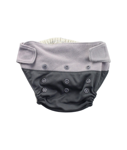 A Grey Swim Diapers from GroVia in size O/S for boy. (Front View)