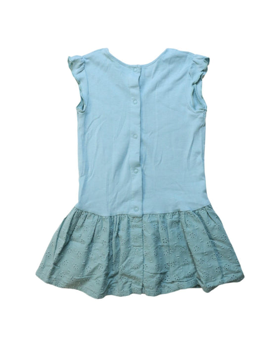 A Blue Sleeveless Dresses from Petit Bateau in size 12-18M for girl. (Back View)