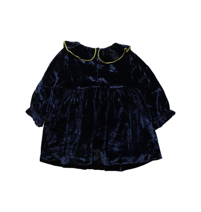 A Navy Long Sleeve Dresses from Jacadi in size 12-18M for girl. (Back View)