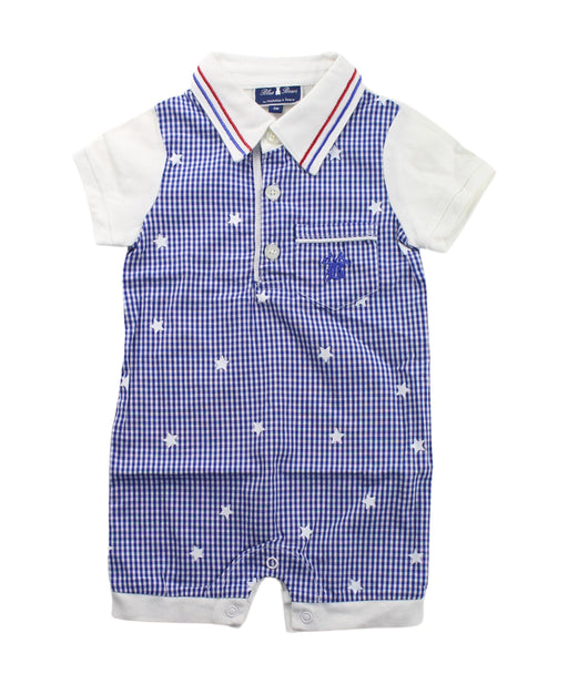 A Blue Short Sleeve Rompers from Nicholas & Bears in size 0-3M for boy. (Front View)
